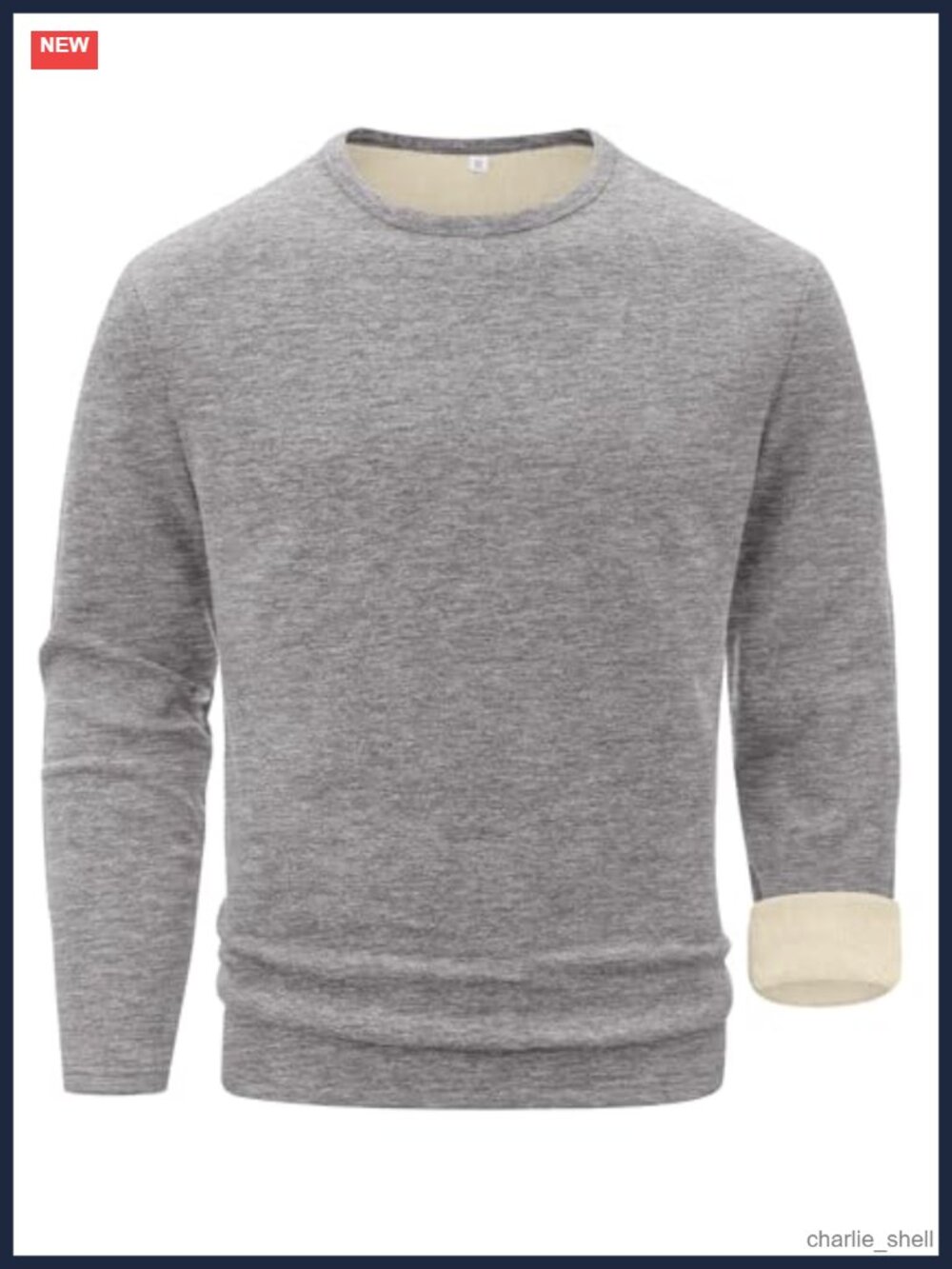 Mens Wool Blend Thermal Long Sleeve Crewneck Base Layer Undershirt